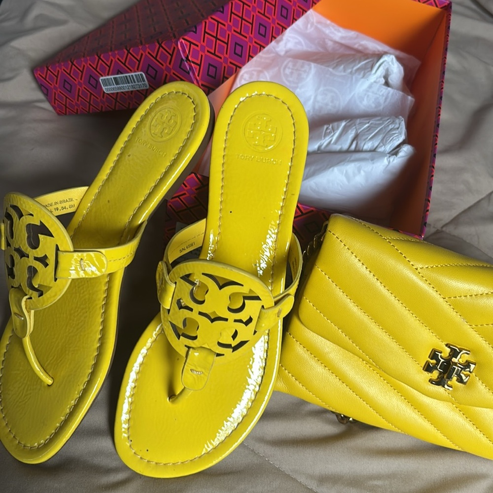 Tory Burch Vibrant Yellow Sandals and Purse